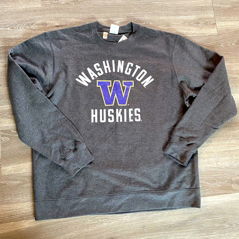 Washington Huskies Charcoal Sweater New